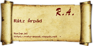 Rátz Árpád névjegykártya