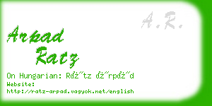 arpad ratz business card